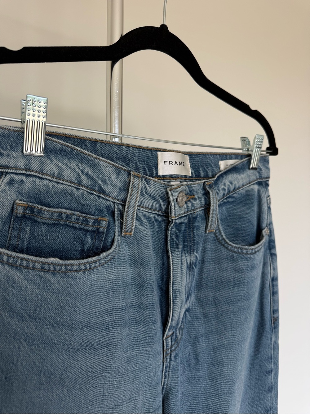 Frame Denim Straight Leg Jeans in Medium Blue - Picture 2 of 5